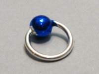 Piercing Ring, blau, 4mm Durchmesser