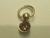 Piercing, silber mit gelbem Stein